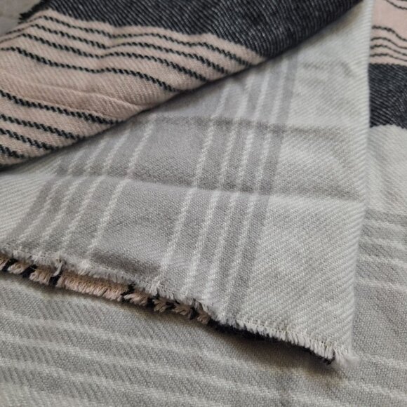 Infinity Scarf Stripes Pink Gray Layers Wide - Picture 5 of 5